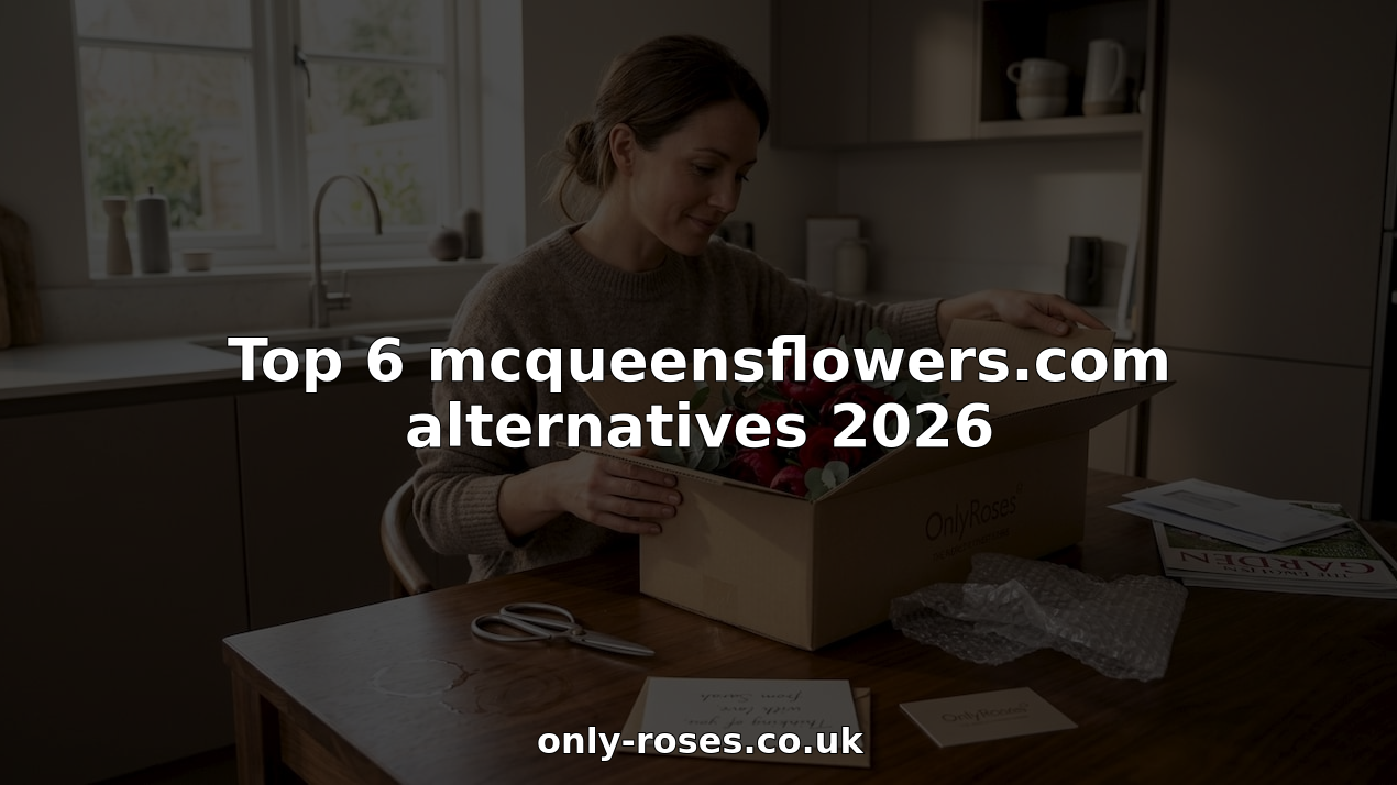 Woman opening luxury flower delivery at kitchen table