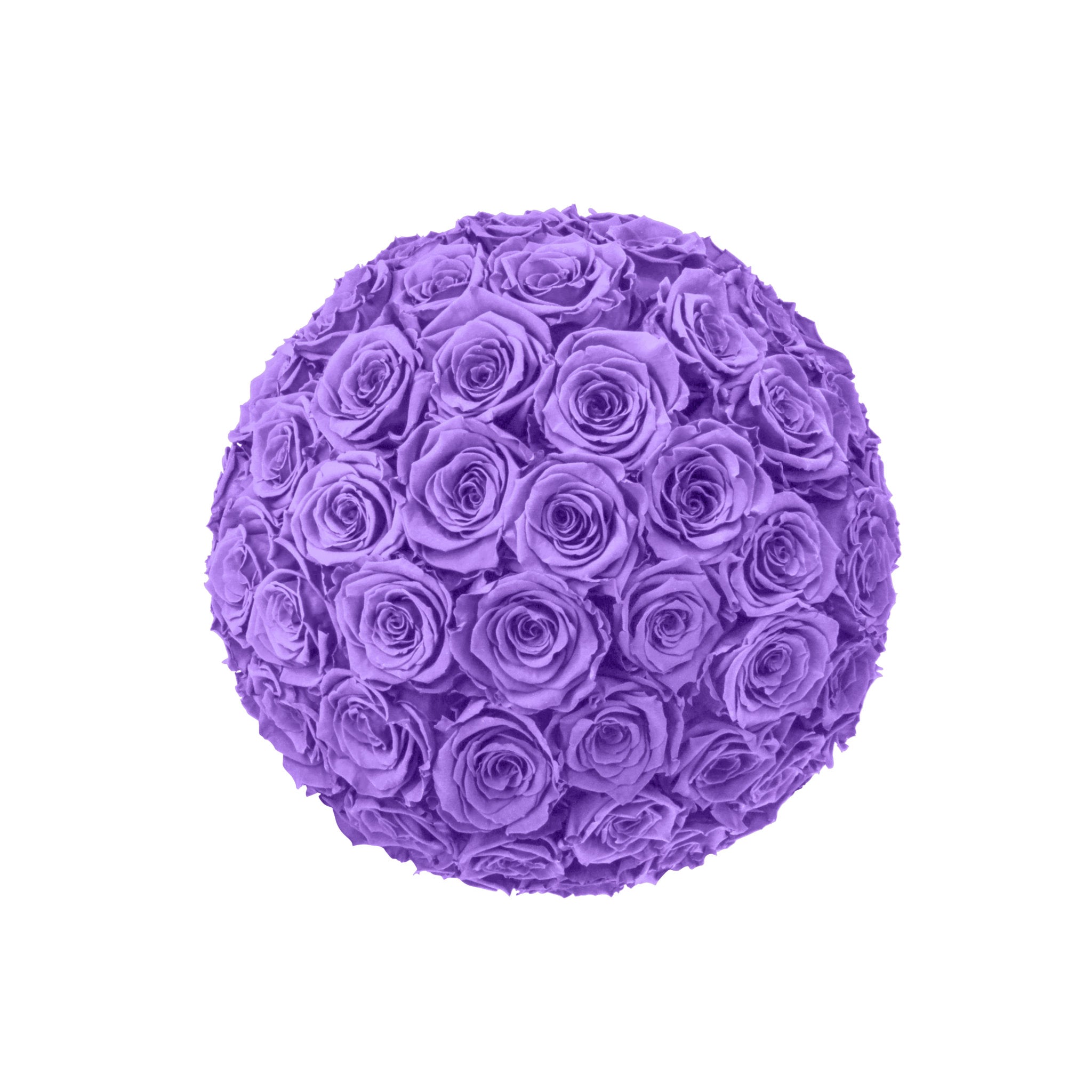 Purple flower ball made of roses on a white background