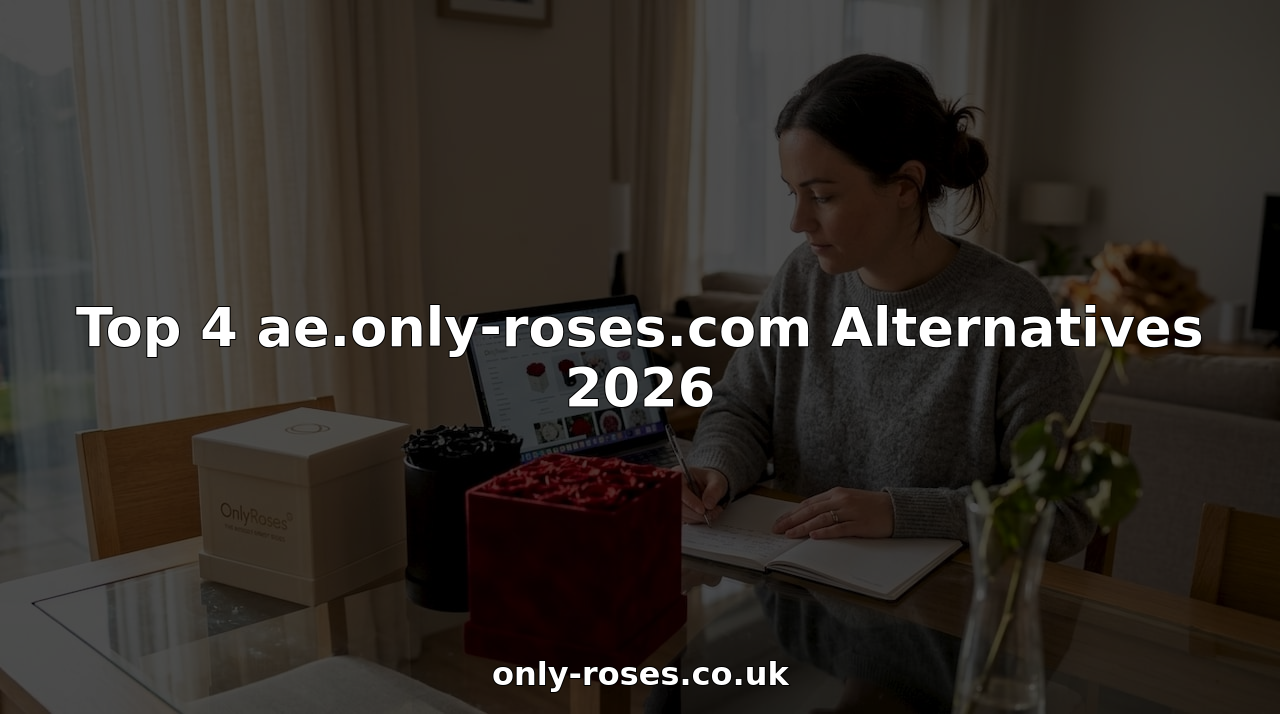 Woman comparing luxury preserved rose arrangements at home