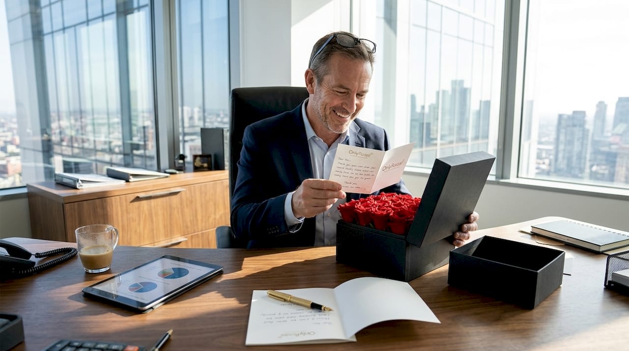 Executive opening gift box of luxury roses