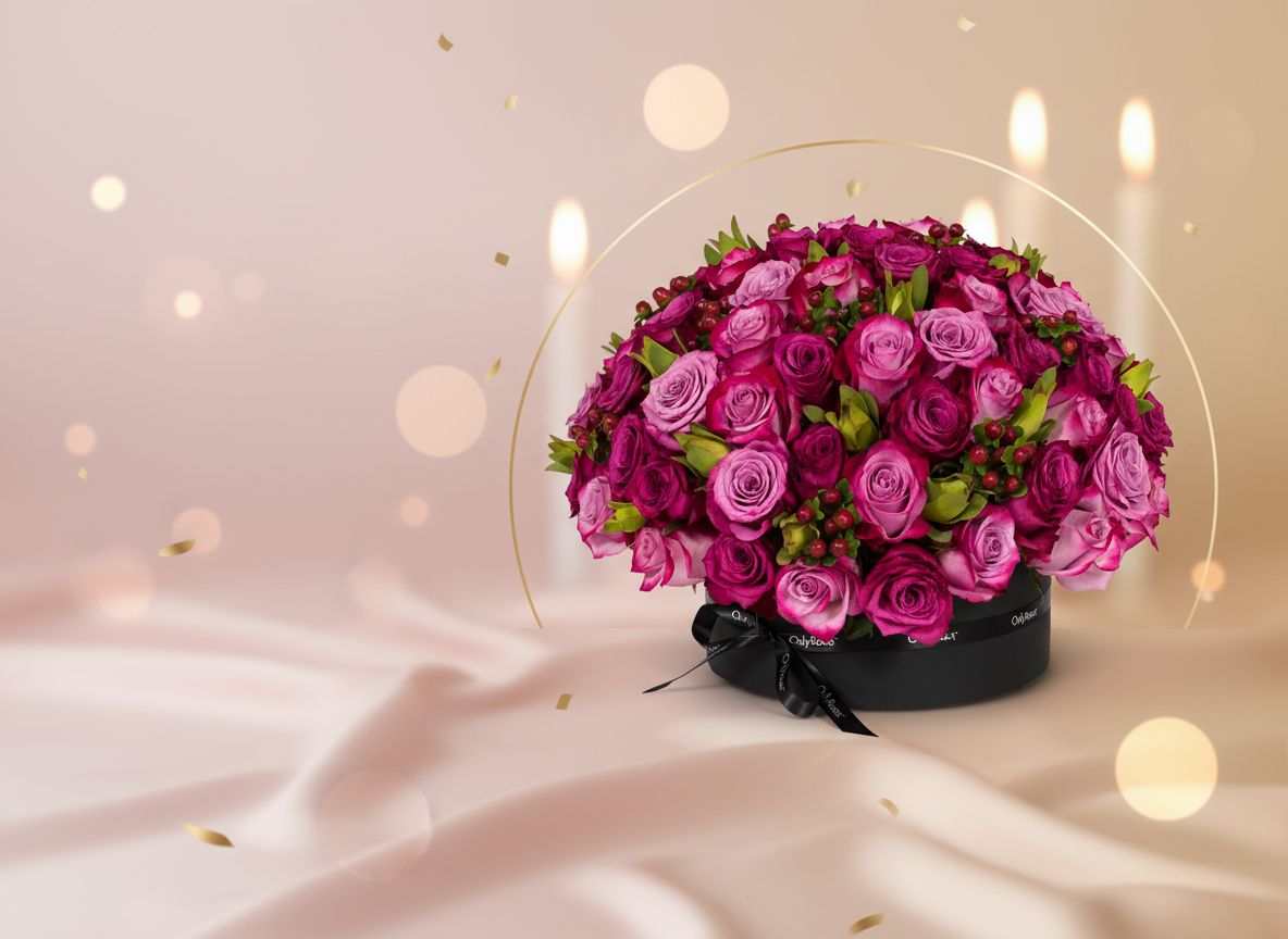 First anniversary red roses luxury box