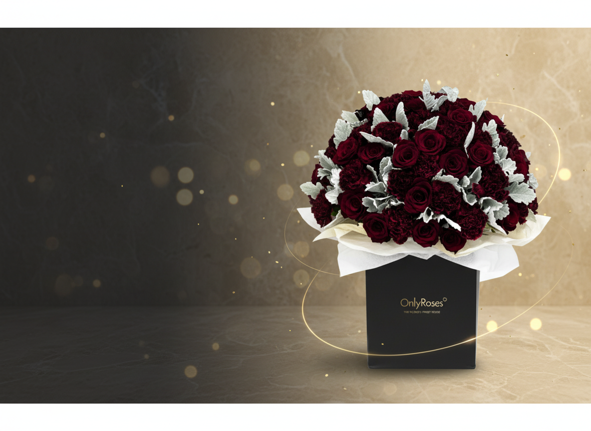 First anniversary red roses luxury box