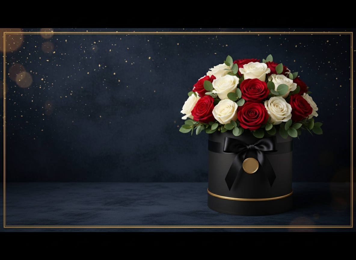 First anniversary red roses luxury box