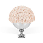 Decorative vase with pink roses on a white background