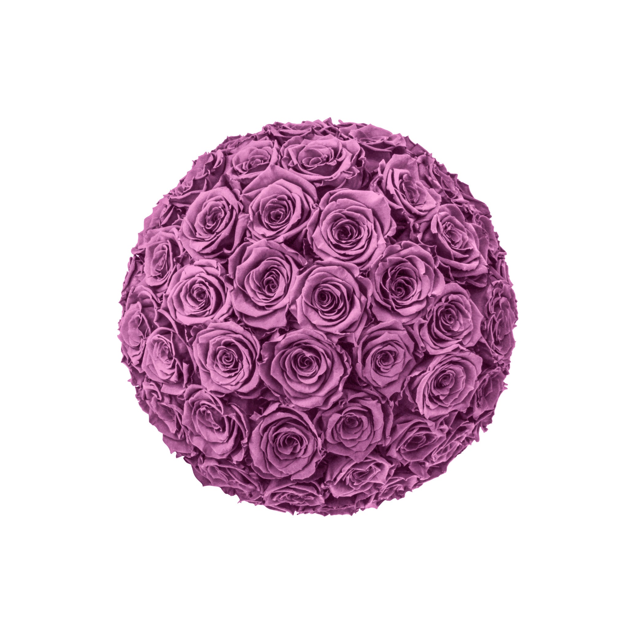 Ball of pink roses on a white background