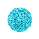 Turquoise rose ball on a white background