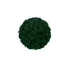 Ball of dark green roses on a white background