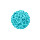 Turquoise rose ball on a white background