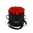 Black box with red roses and 'Only Roses' logo on a white background