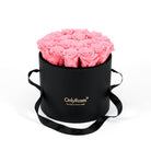 Black box with pink roses and 'Only Roses' branding on a white background