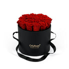 Black box with red roses and 'Only Roses' logo on a white background