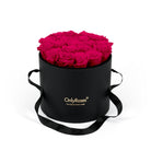 Black box with pink roses and 'Only Roses' logo on a white background