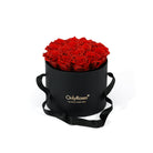 Black box with red roses and 'Only Roses' branding on a white background