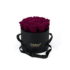 Black box with purple roses and 'Only Roses' branding on a white background